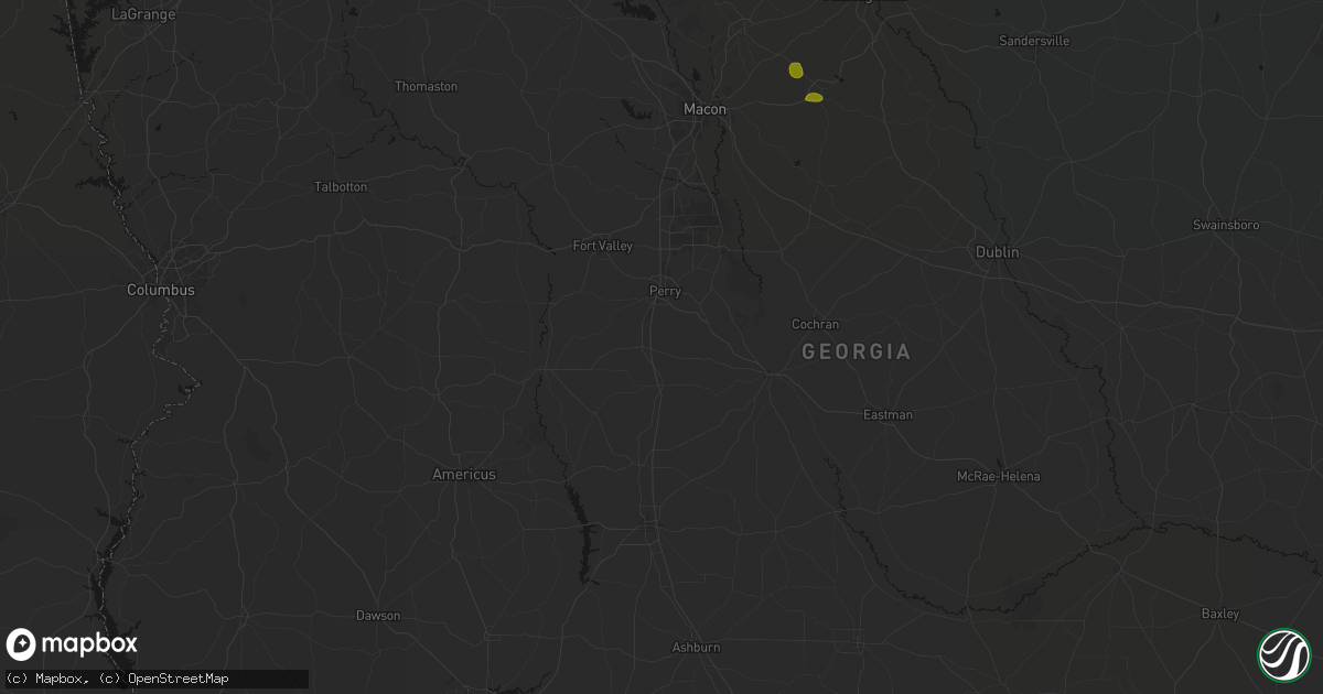 Hail map in Elko, GA on August 21, 2026