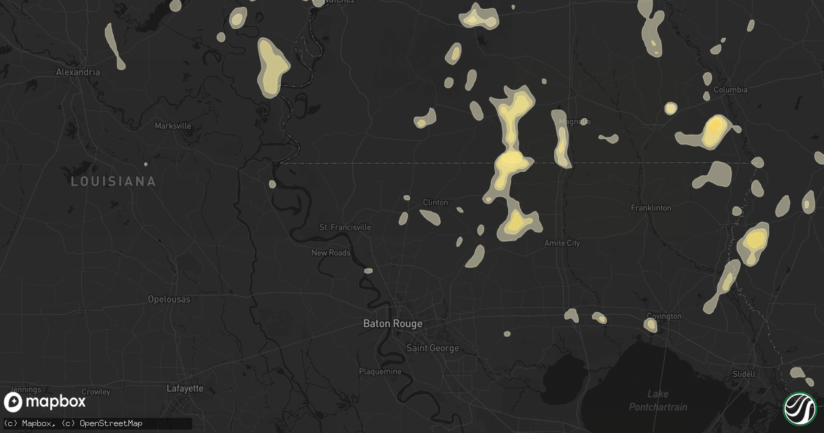 Hail map in Ethel, LA on August 21, 2026