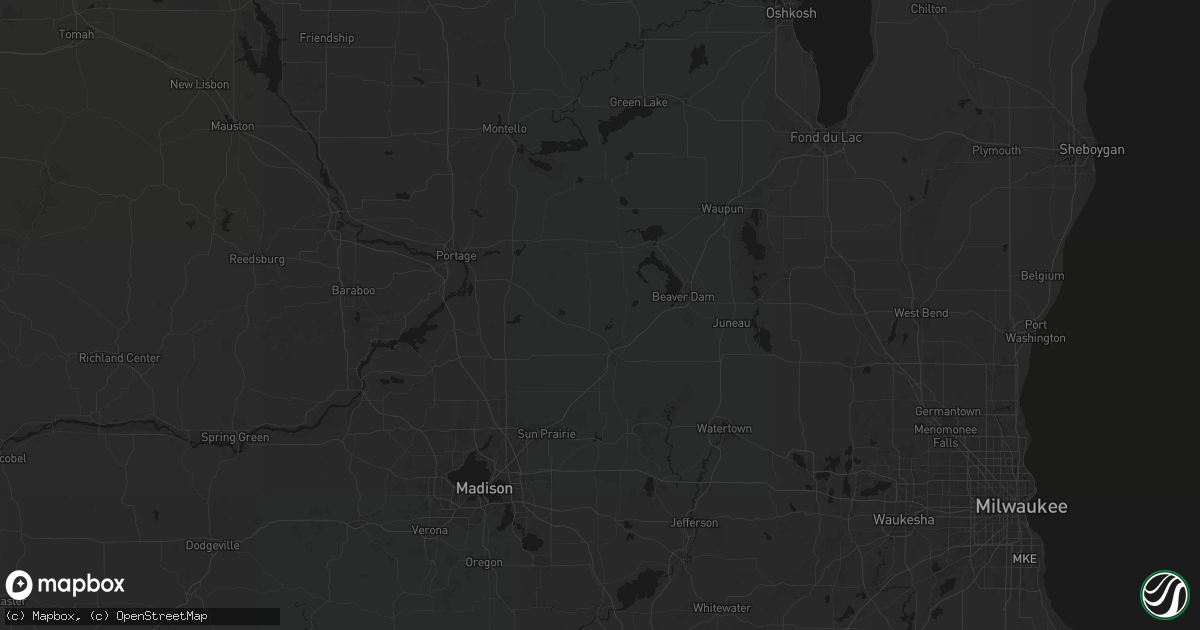 Hail map in Fall River, WI on August 21, 2026