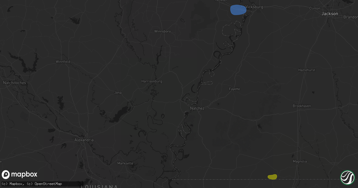 Hail map in Ferriday, LA on August 21, 2026