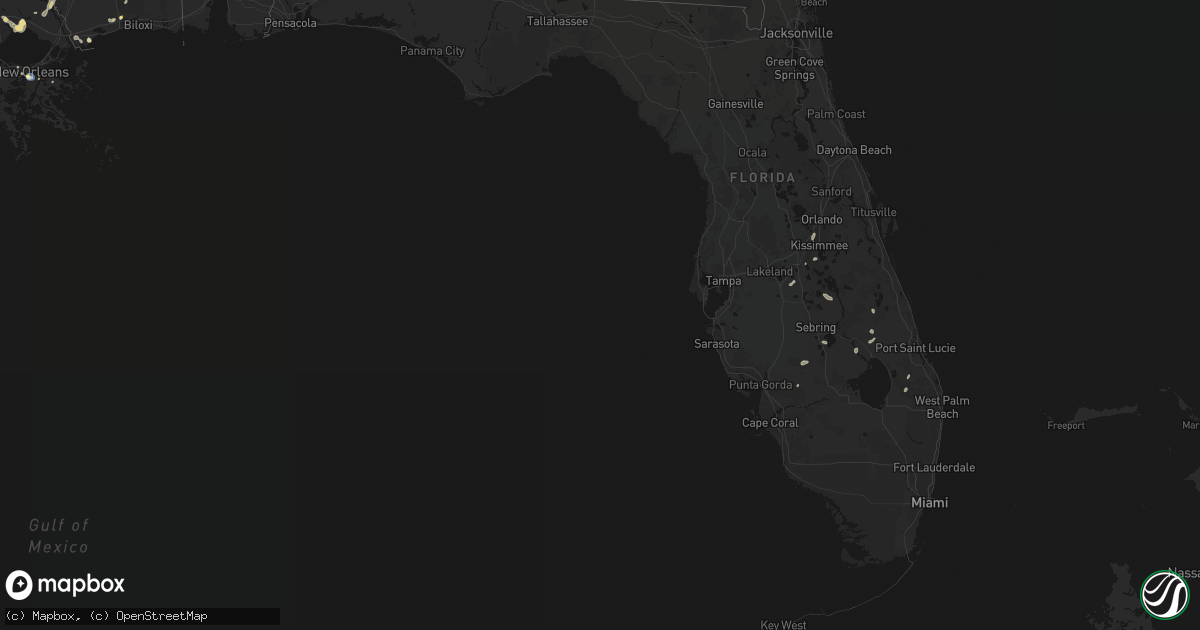 Hail map in Florida on August 21, 2026