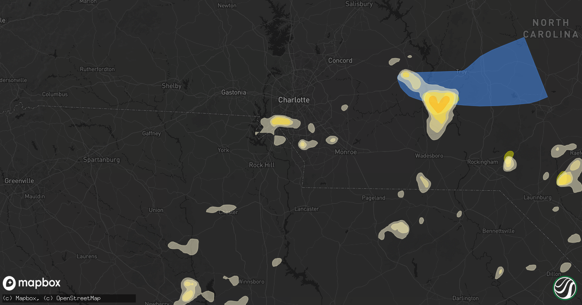 Hail map in Fort Mill, SC on August 21, 2026