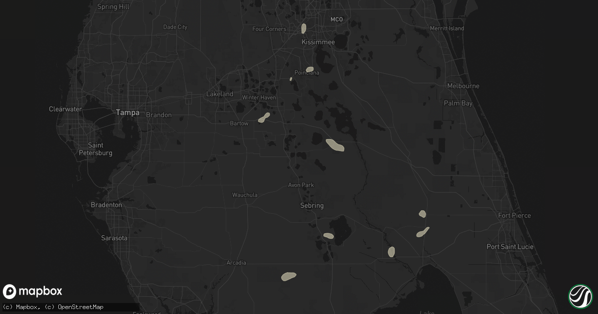 Hail map in Frostproof, FL on August 21, 2026