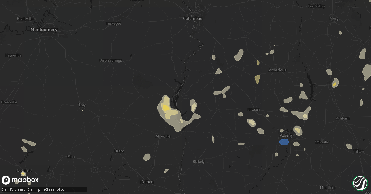 Hail map in Georgetown, GA on August 21, 2026