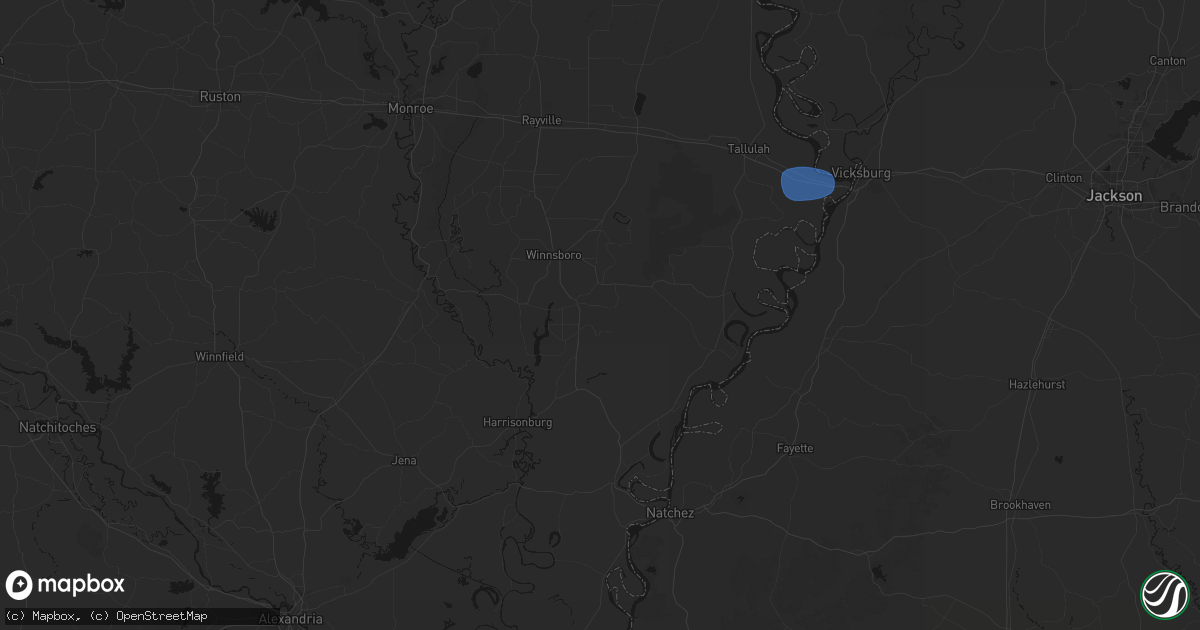 Hail map in Gilbert, LA on August 21, 2026