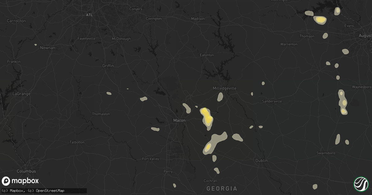 Hail map in Gray, GA on August 21, 2026