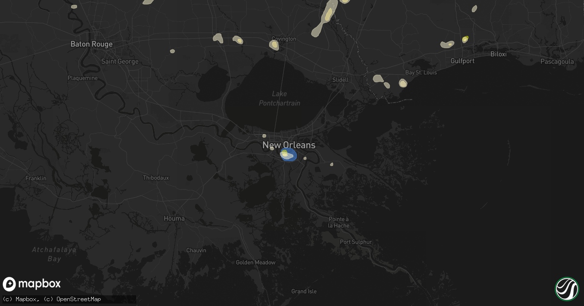Hail map in Gretna, LA on August 21, 2026