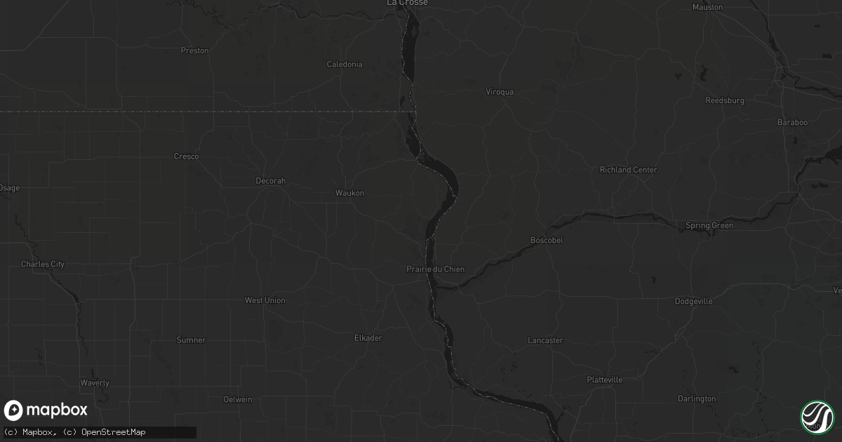 Hail map in Harpers Ferry, IA on August 21, 2026