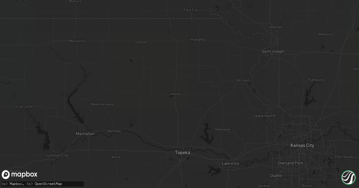 Hail map in Holton, KS on August 21, 2026