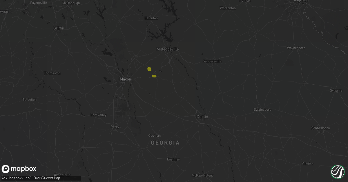 Hail map in Irwinton, GA on August 21, 2026