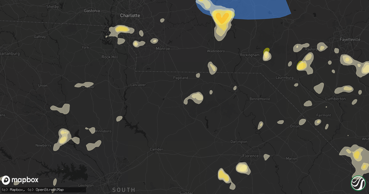 Hail map in Jefferson, SC on August 21, 2026