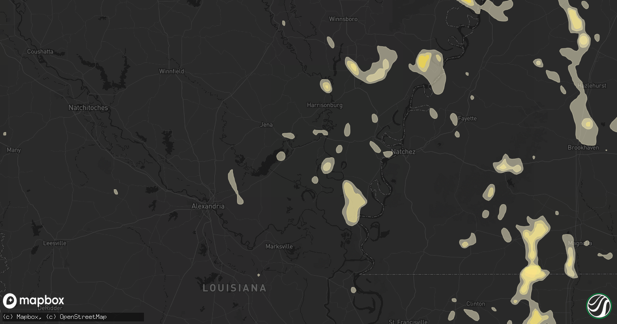 Hail map in Jonesville, LA on August 21, 2026