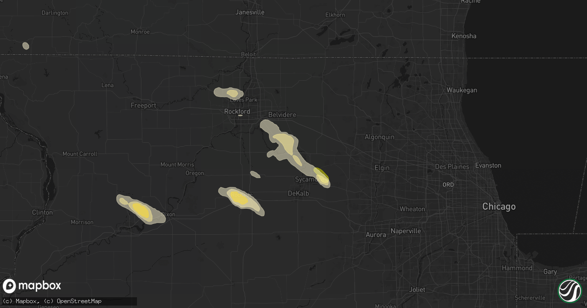 Hail map in Kingston, IL on August 21, 2026