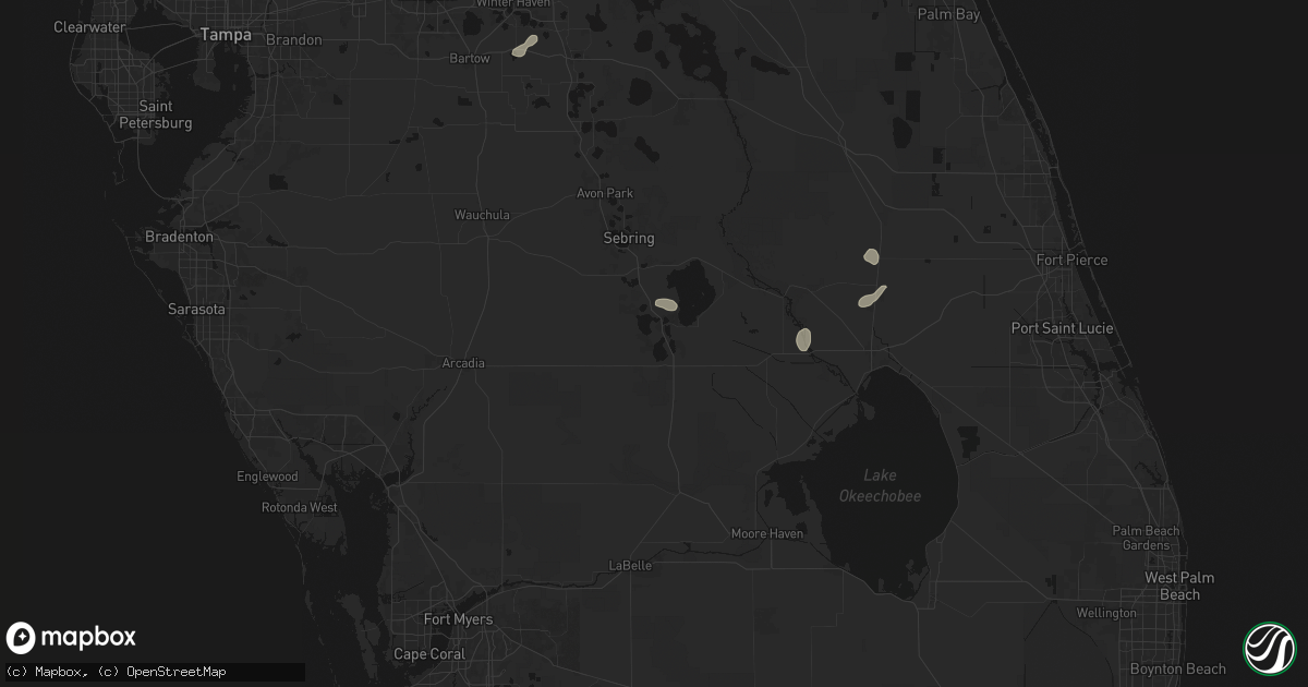 Hail map in Lake Placid, FL on August 21, 2026