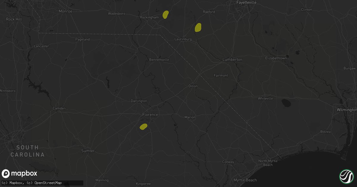 Hail map in Latta, SC on August 21, 2026