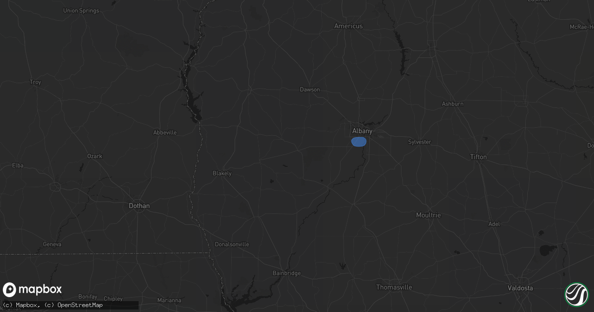 Hail map in Leary, GA on August 21, 2026
