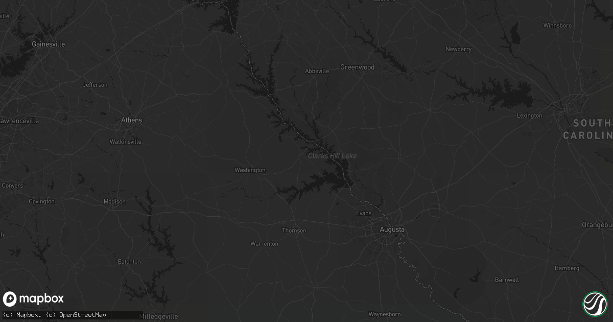 Hail map in Lincolnton, GA on August 21, 2026