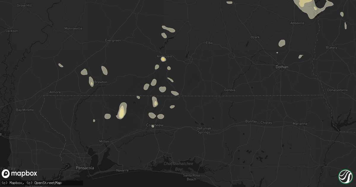 Hail map in Lockhart, AL on August 21, 2026