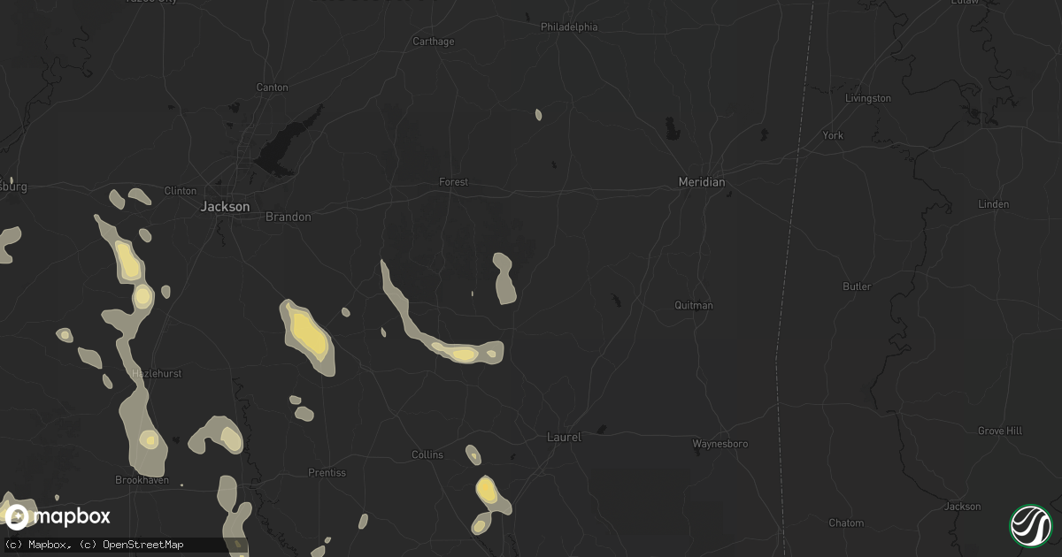 Hail map in Louin, MS on August 21, 2026