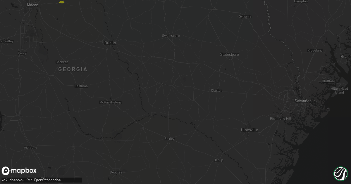 Hail map in Lyons, GA on August 21, 2026
