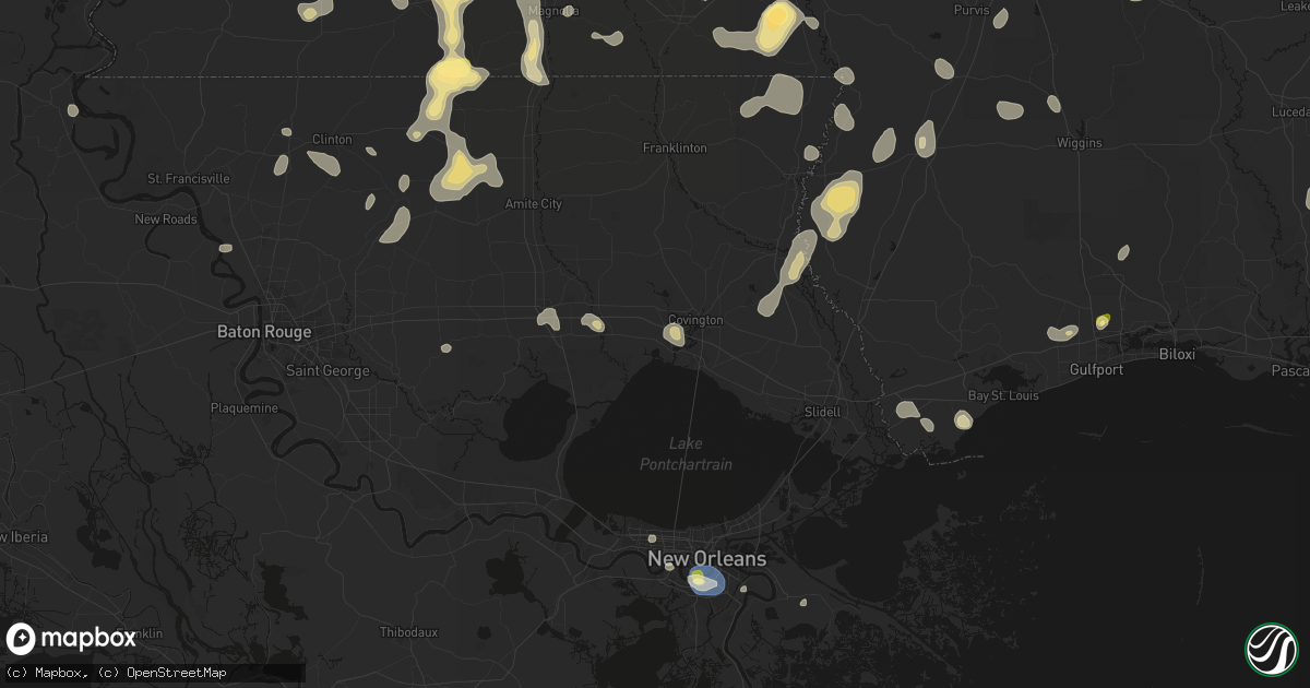 Hail map in Madisonville, LA on August 21, 2026