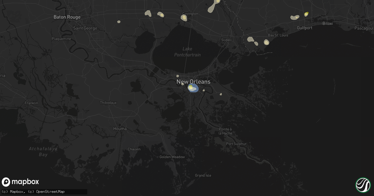 Hail map in Marrero, LA on August 21, 2026