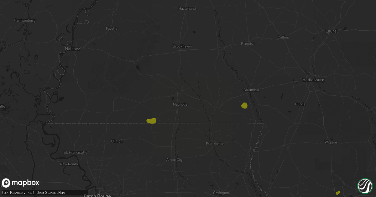 Hail map in Mccomb, MS on August 21, 2026