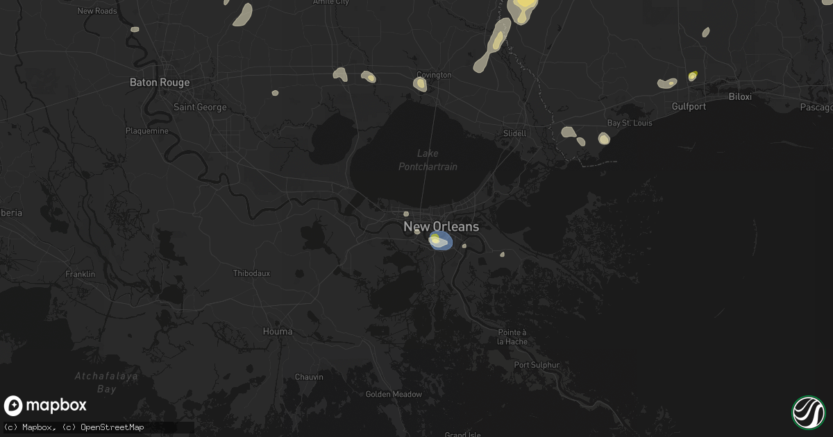 Hail map in Metairie, LA on August 21, 2026