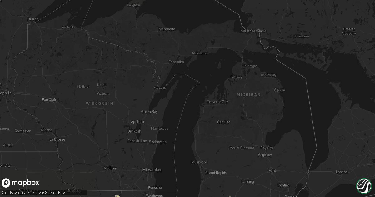 Hail map in Michigan on August 21, 2026