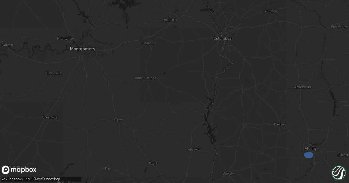 Hail map in Midway, AL on August 21, 2026