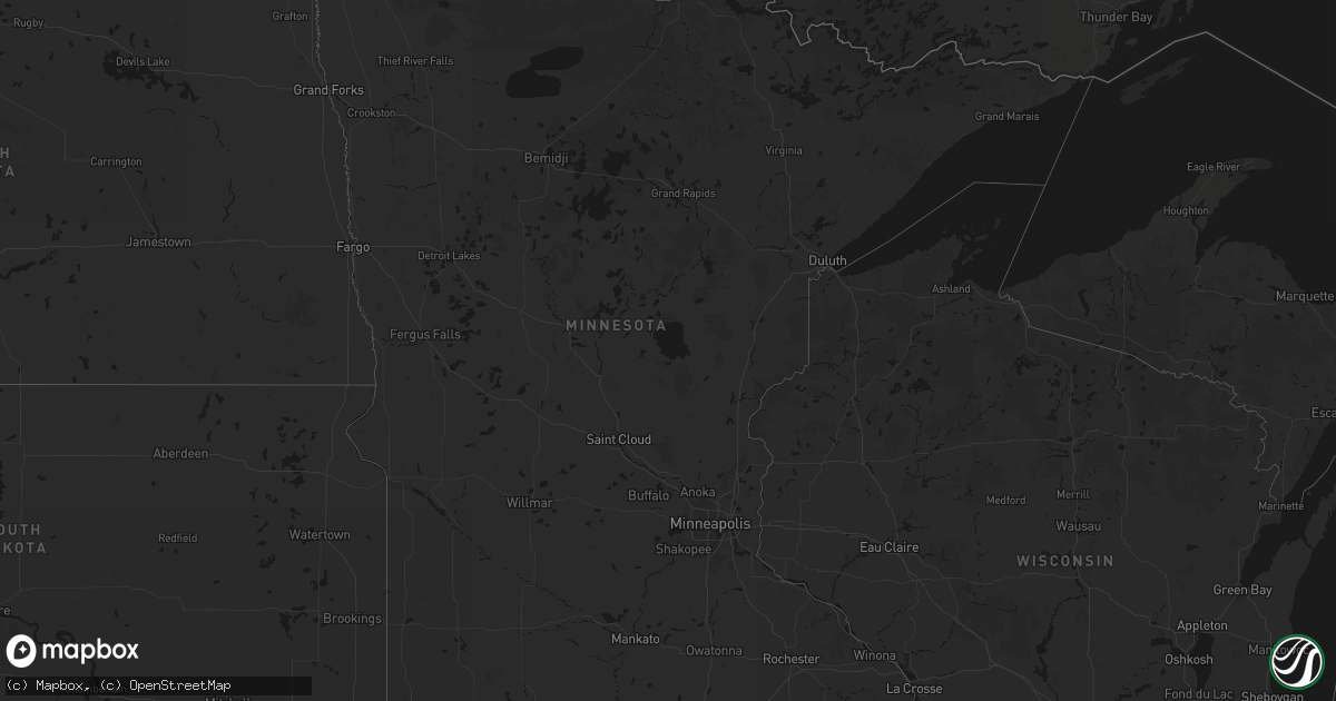 Hail map in Minnesota on August 21, 2026
