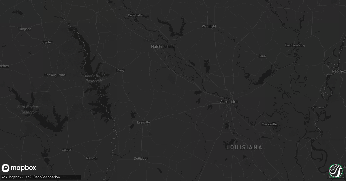 Hail map in Mora, LA on August 21, 2026