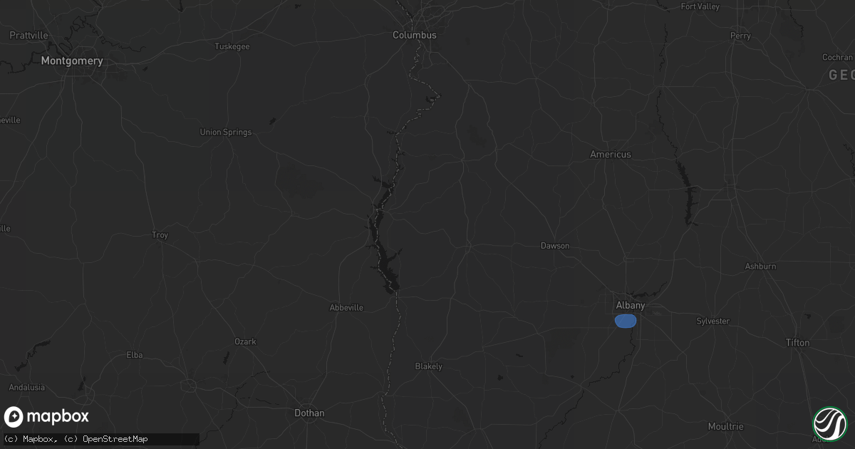 Hail map in Morris, GA on August 21, 2026