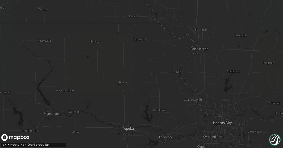 Hail map in Muscotah, KS on August 21, 2026