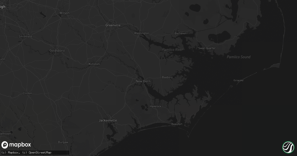 Hail map in New Bern, NC on August 21, 2026