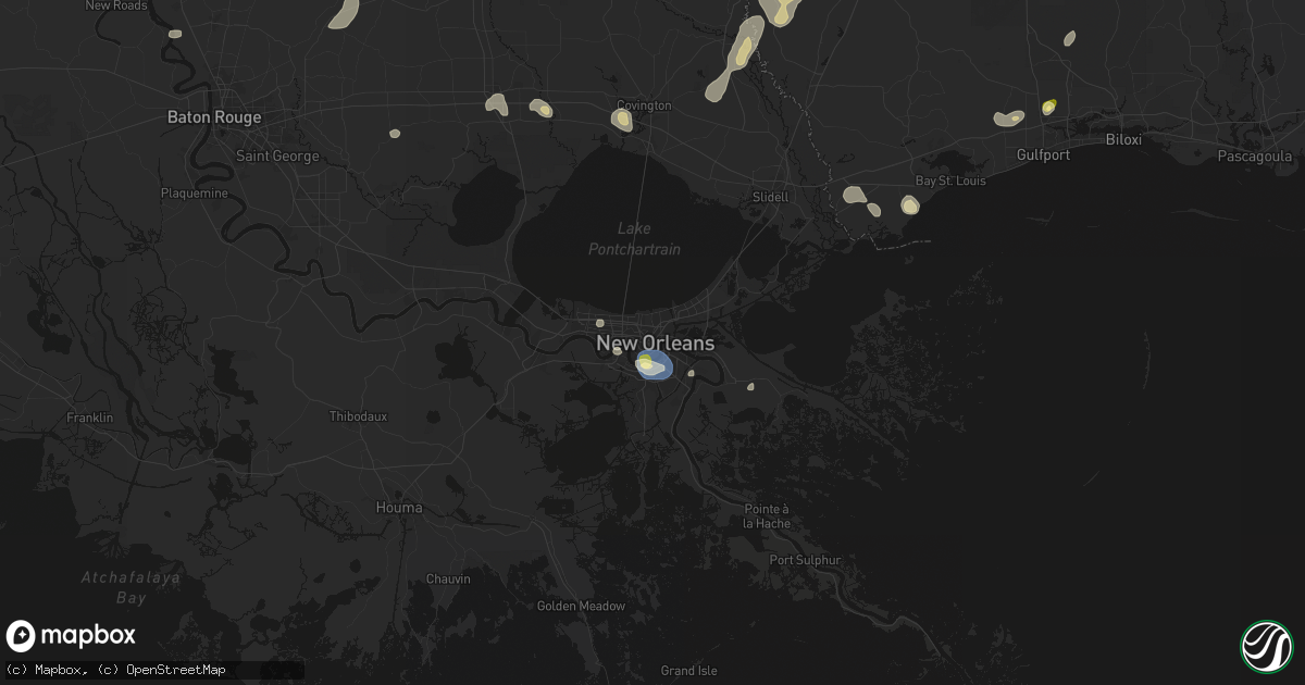 Hail map in New Orleans, LA on August 21, 2026