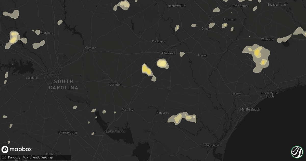 Hail map in Olanta, SC on August 21, 2026