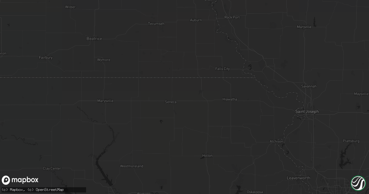 Hail map in Oneida, KS on August 21, 2026