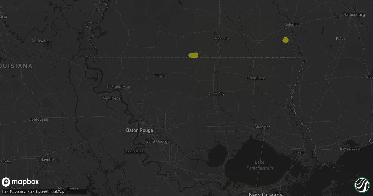 Hail map in Pine Grove, LA on August 21, 2026