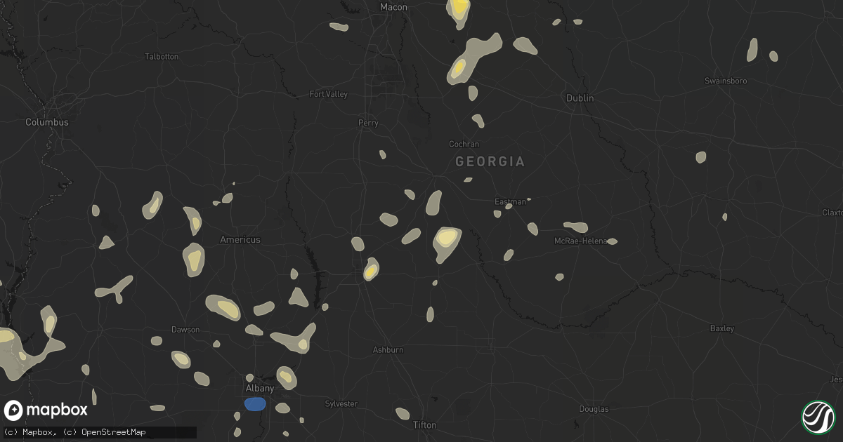 Hail map in Pineview, GA on August 21, 2026