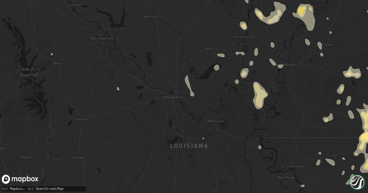 Hail map in Pineville, LA on August 21, 2026
