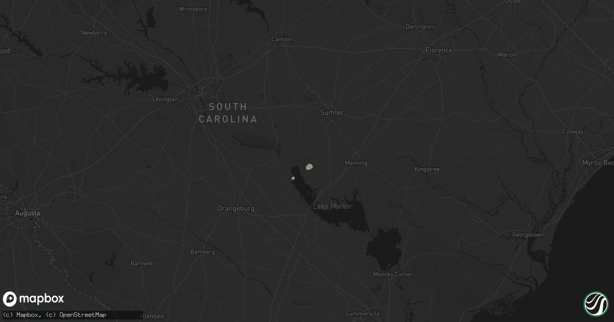 Hail map in Pinewood, SC on August 21, 2026