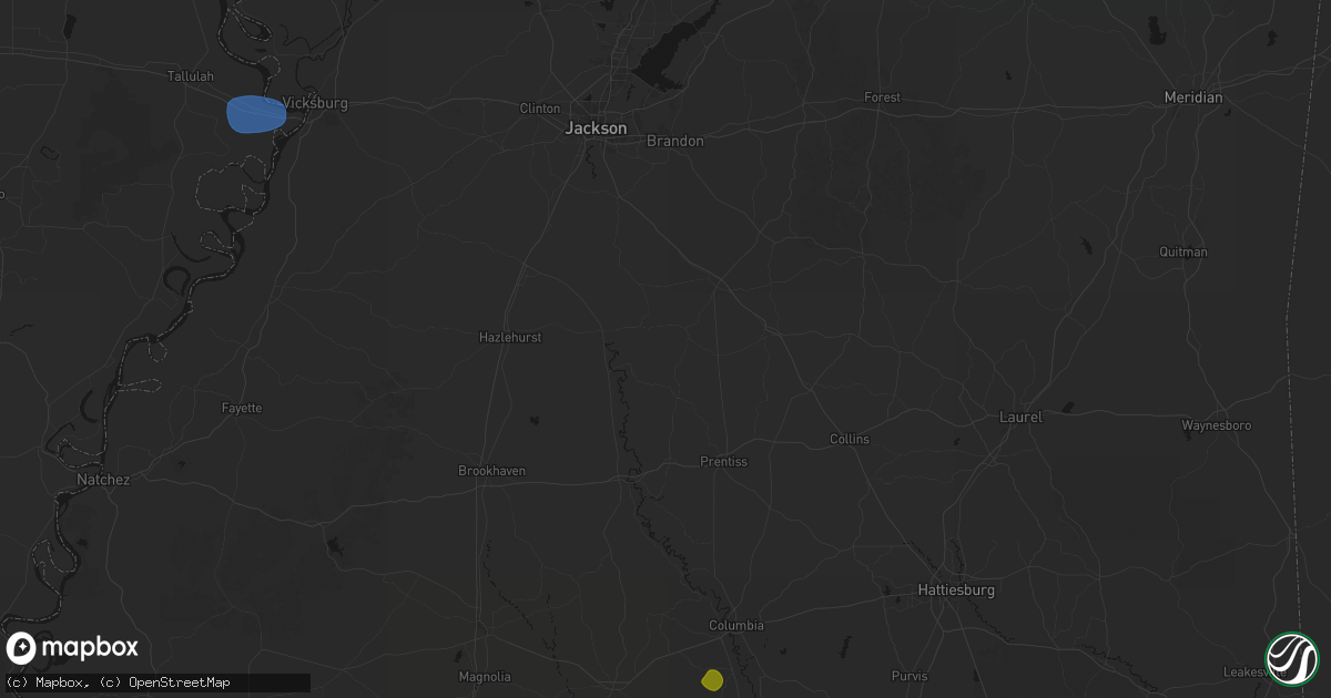 Hail map in Pinola, MS on August 21, 2026