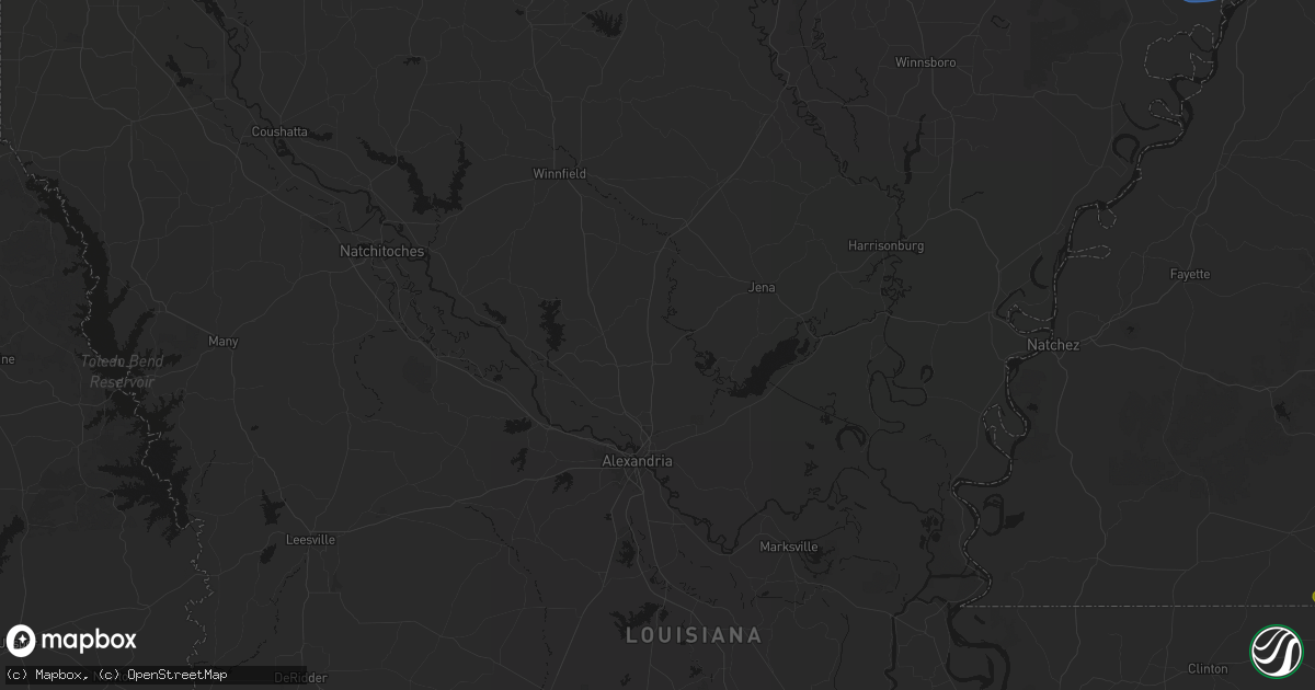 Hail map in Pollock, LA on August 21, 2026