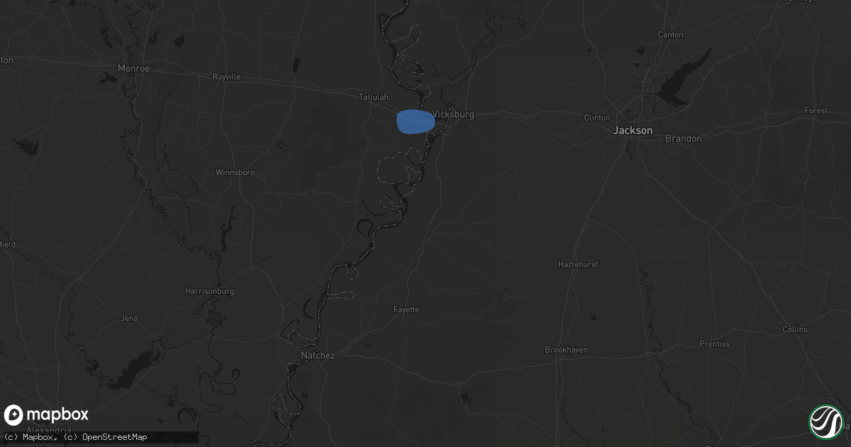 Hail map in Port Gibson, MS on August 21, 2026