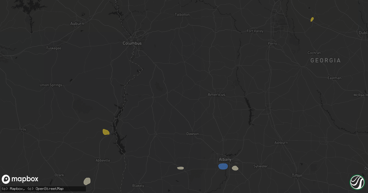 Hail map in Preston, GA on August 21, 2026
