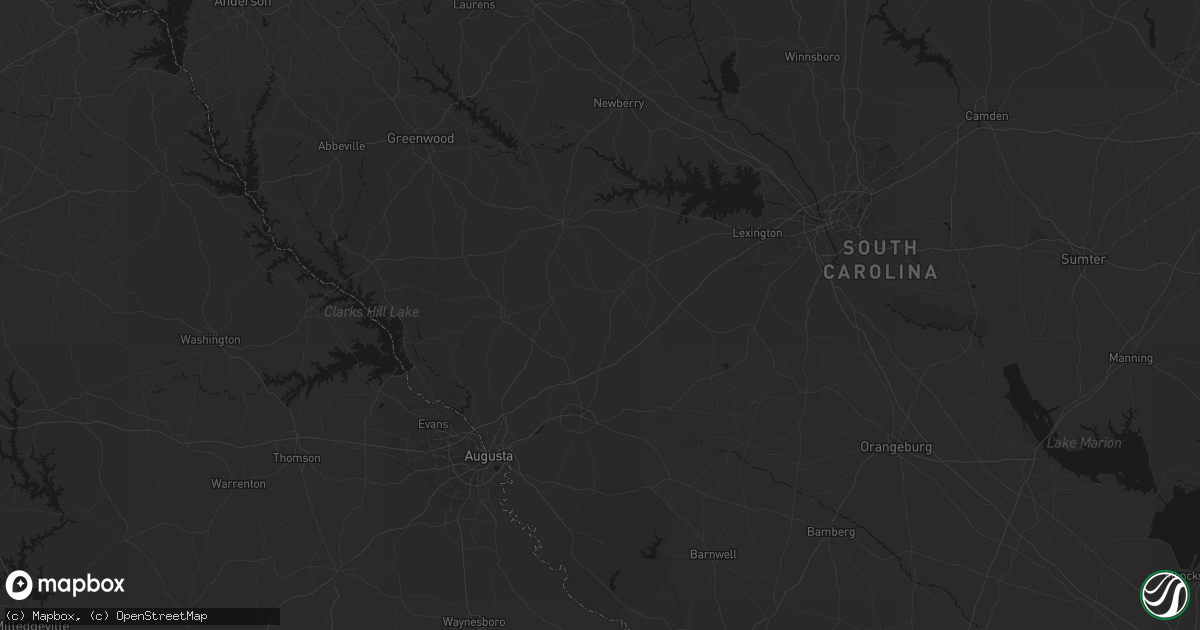 Hail map in Ridge Spring, SC on August 21, 2026