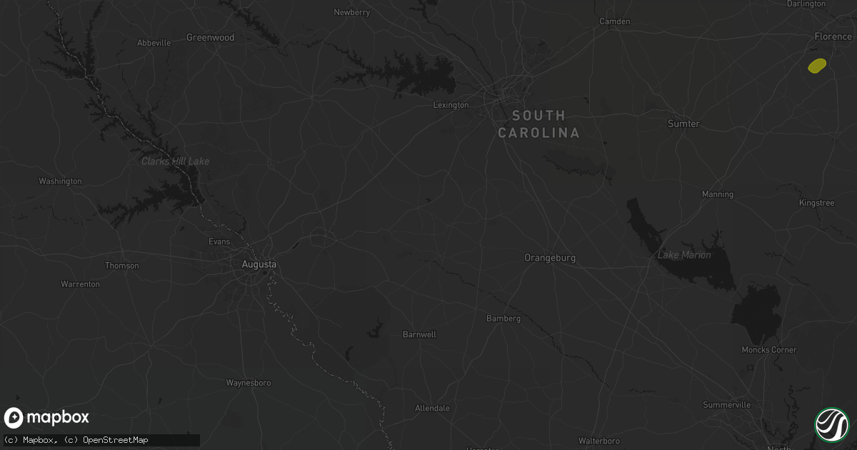 Hail map in Salley, SC on August 21, 2026