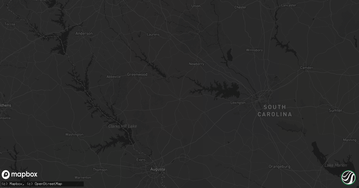 Hail map in Saluda, SC on August 21, 2026
