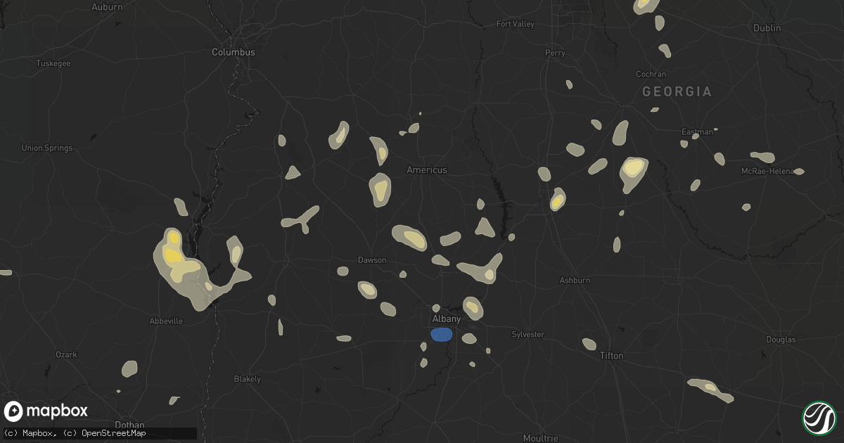 Hail map in Smithville, GA on August 21, 2026